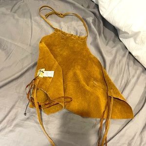 Leather backless halter